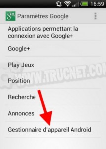 Gestionnaire d'appareil Android