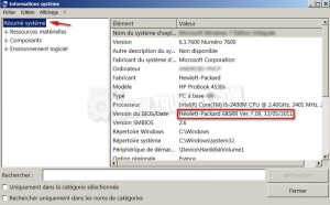informations vous allez trouver Version du BIOS-Date