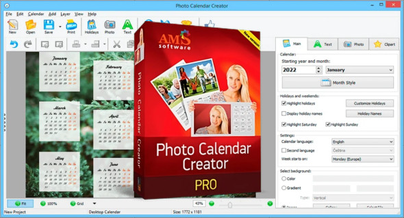 AMS Software Photo Calendar Creator Pro 19.0